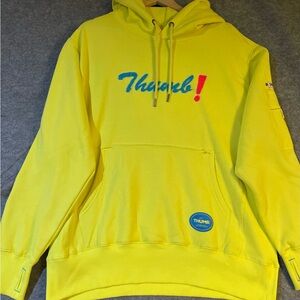 Thumb! Yellow Chenille Logo Hoodie NWT • Bright Streetwear Pullover